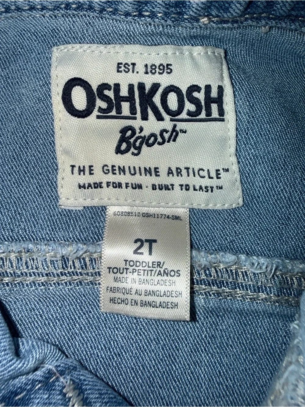 OshKosh B'gosh Light Blue Denim Jacket with Pink Heart Details